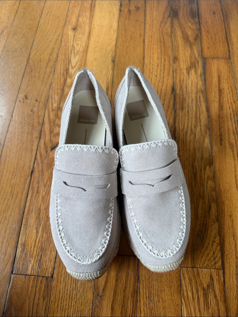 Dolce Vita Cream Suede Espadrille Platform Loafers 7.5 - Picture 2 of 8